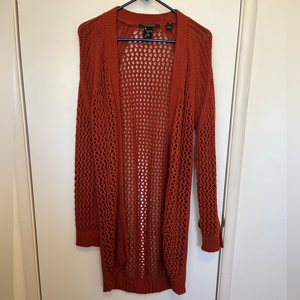 Scotch & Soda open knit long cardigan